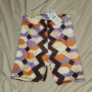 Zara NWT Geometric Print Bike Shorts